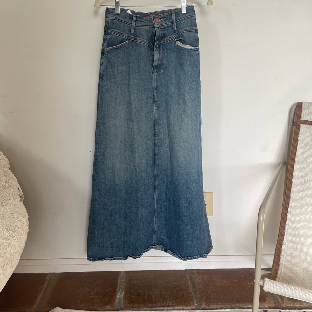 MOTHER Blue Denim Skirt